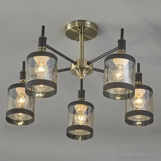 Люстра средней высоты Escada Detroit 599/5P E27*60W Antique brass/Black – фото товара
