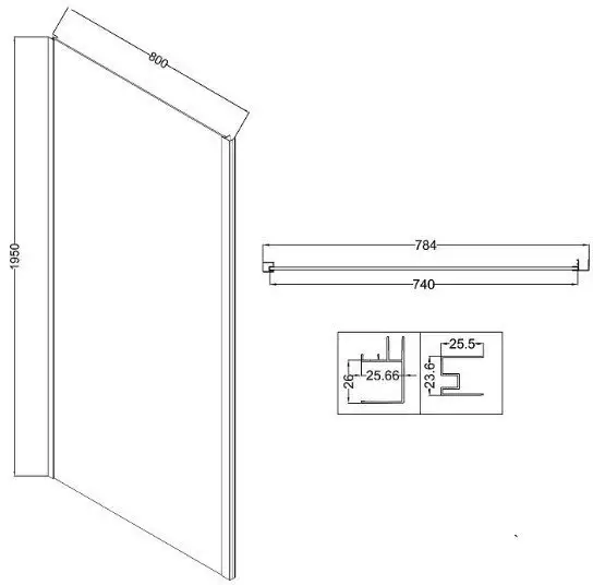 Душевая стенка Niagara NG-A80-34 80x195 - фото товара