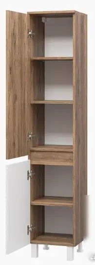 Brevita Шкаф-пенал Dakota 35 DAK-050350-19/01Л (белый/темное дерево) – фото товара