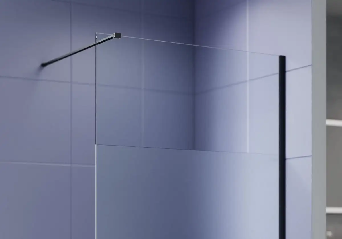 Душевая стенка Aquatek Walk in с держателем 140x200 AQ.WI.140.3BL (черный/прозрачное стекло) - фото товара