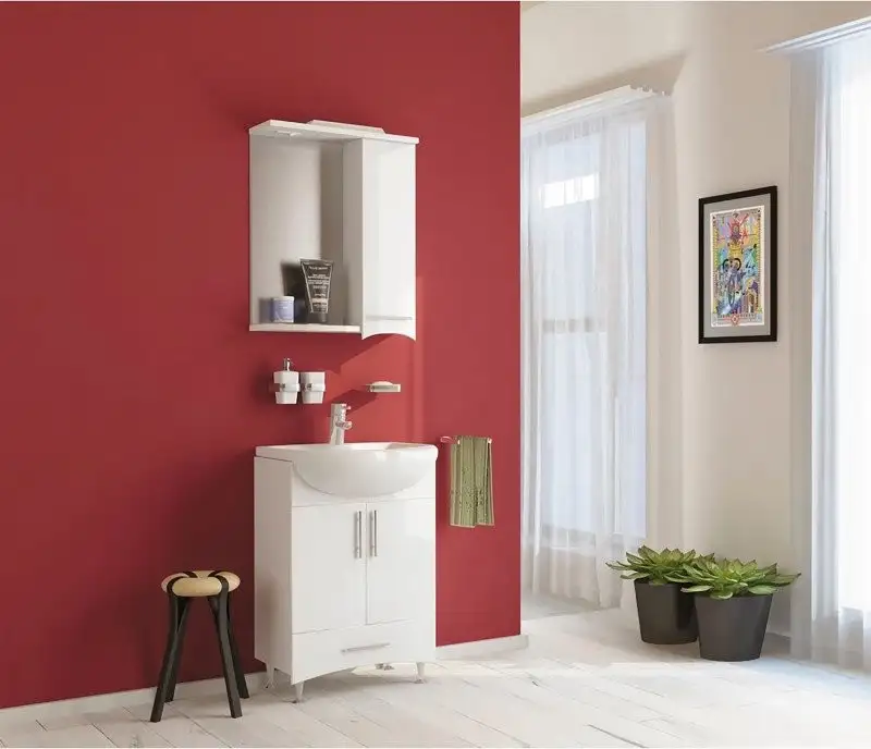 Mixline Тумба с умывальником АлАн-55 554982 + Уют 55 (белый) – фото товара