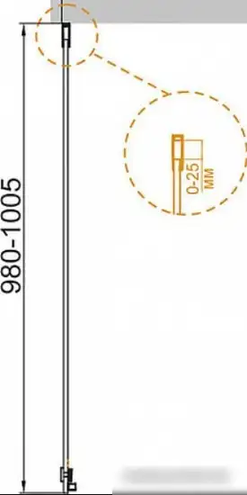 Душевая стенка Cezares STYLUS-SOFT-100-FIX-C-Cr (боковая) - фото товара