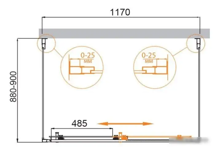 Душевой уголок Cezares MOLVENO-AH-12-120/90-P-Cr - фото товара
