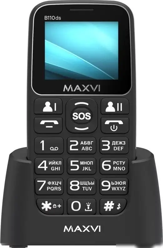 Телефон Maxvi B110ds (черный) – фото товара