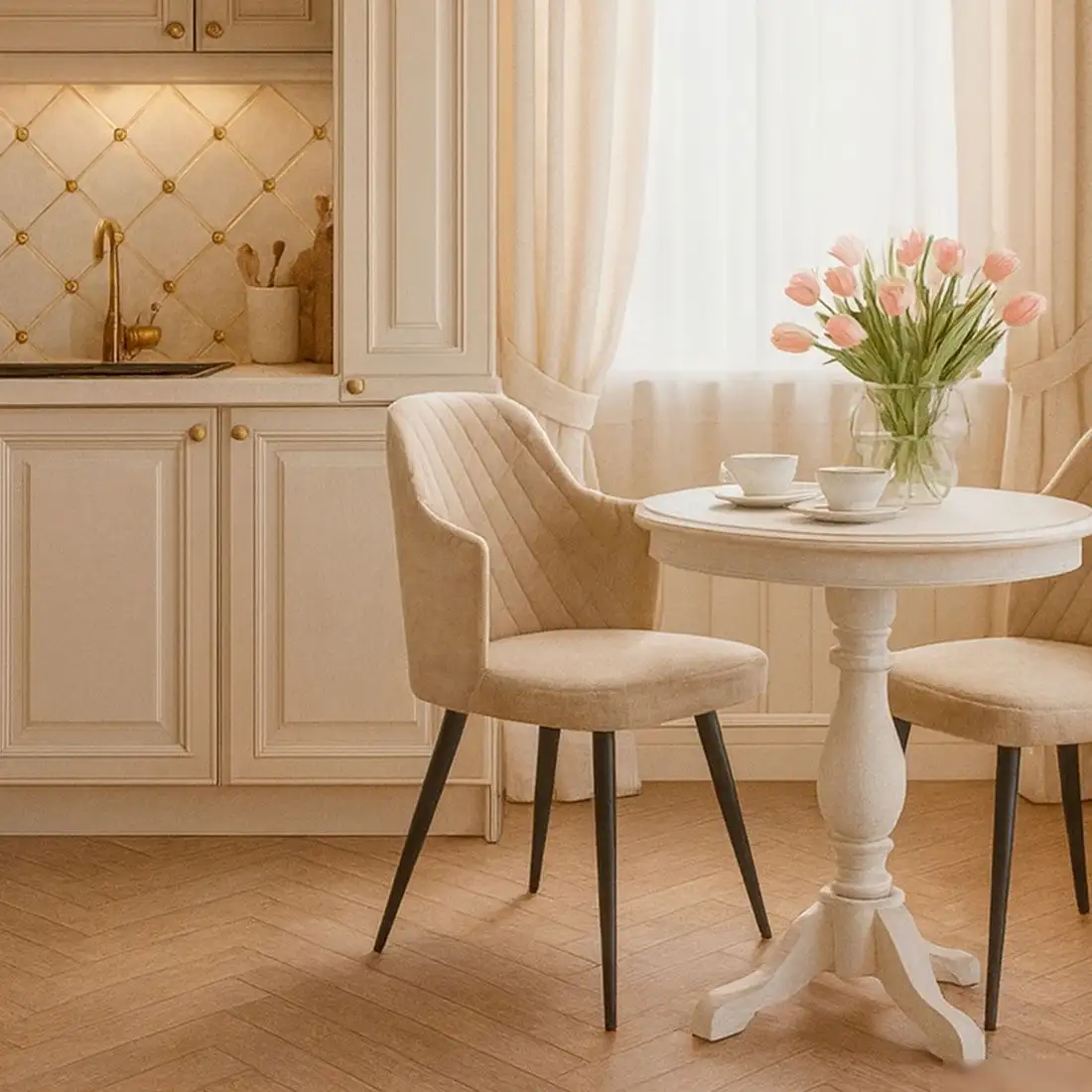 Стул Мамадома Freddy-R1 360 (k02 Латте замша Lux/черный) – фото товара