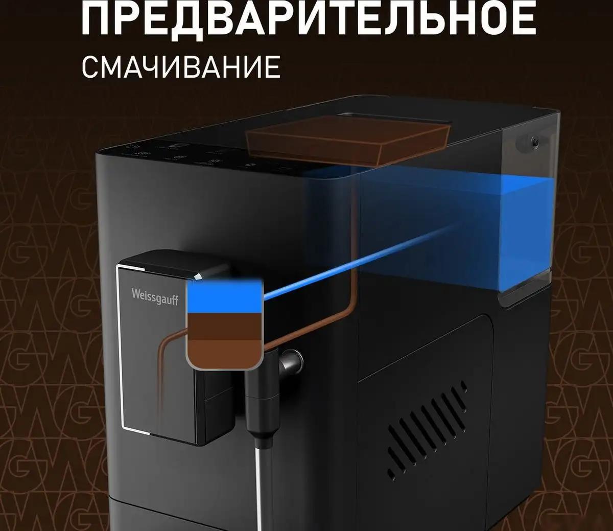 Кофемашина Weissgauff WCM-230 ColorTouch Cappuccino Nero - фото товара