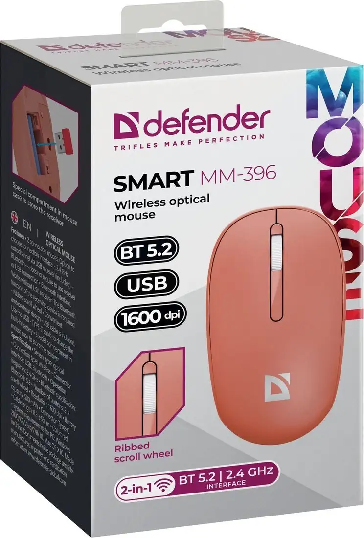 Мышь Defender Smart MM-396 (красный) – фото товара
