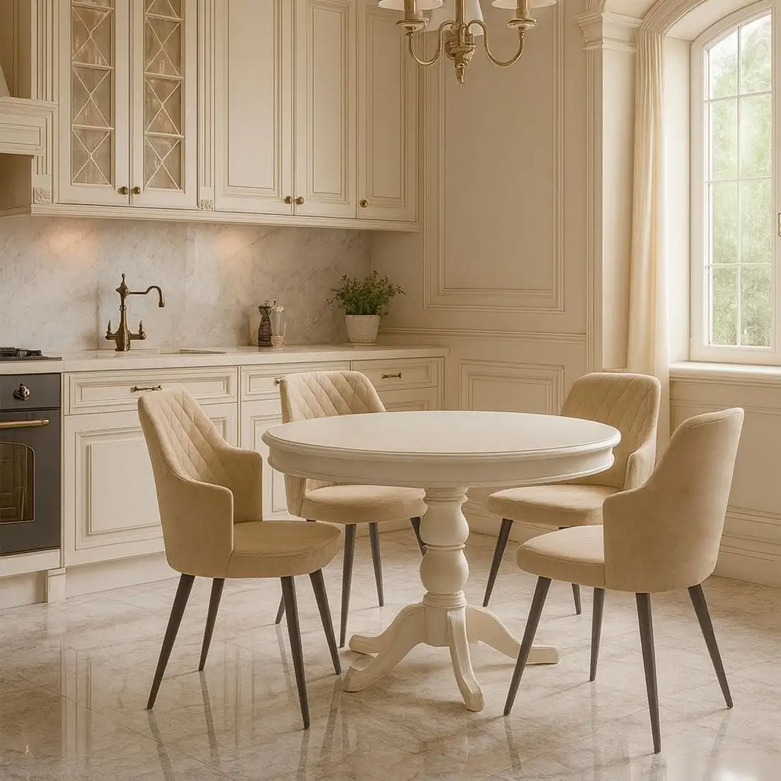 Стул Мамадома Freddy-R1 360 (k02 Латте замша Lux/черный) – фото товара