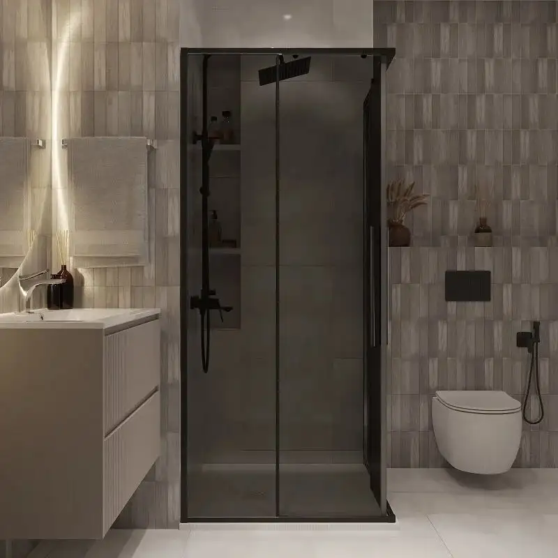 Душевой уголок Niagara NG-2822-34BLACK 80x80x195 (черный матовый/тонированное стекло) - фото товара