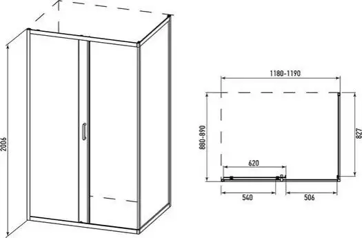 Душевой уголок Alex Baitler 120x90x200 AB14120B1 - фото товара