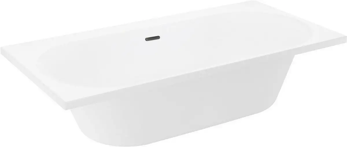 Ванна Wellsee Dream For More 181x90 23790103R (встраиваемая ванна белый глянец, сифон-автомат матовый черный) - фото товара