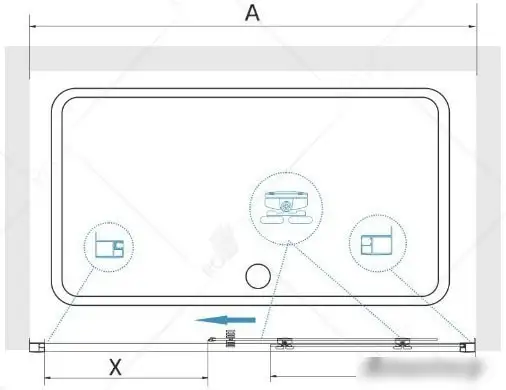 Душевая дверь RGW CL-14 150 (хром/прозрачное стекло) - фото товара