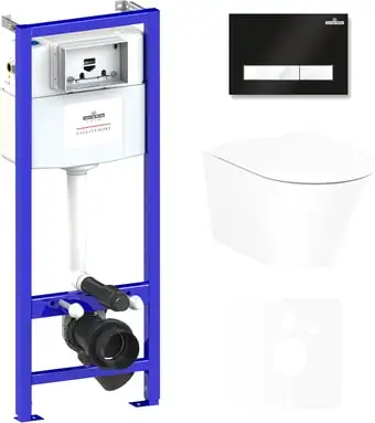 Унитаз Lavinia Boho Relfix Biore Rimless 6 в 1 75110174 (черный/белый пластик) - изображение в каталоге