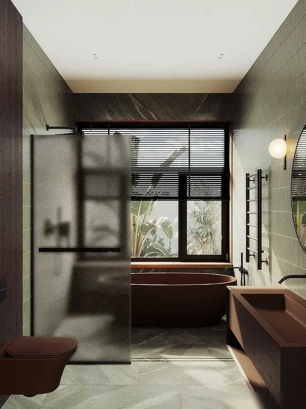 Душевая стенка MaybahGlass 109x195 MGD-710-6у (бронзовое матовое стекло/черный) - фото товара