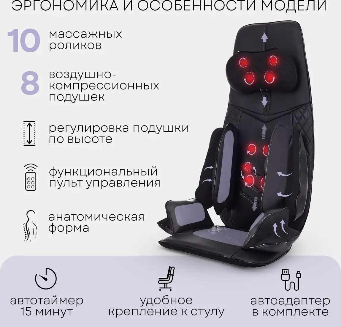 Массажная накидка на сиденье Planta MN-3000 – фото товара