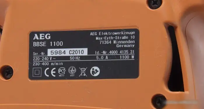 Ленточная шлифмашина AEG BBSE 1100 – фото товара