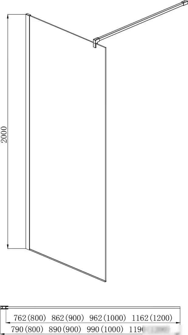 Душевая стенка Aquatek 90x200 AQ WIW 09020GM - фото товара