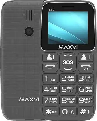 Кнопочный телефон Maxvi B110 (серый) – изображение в каталоге