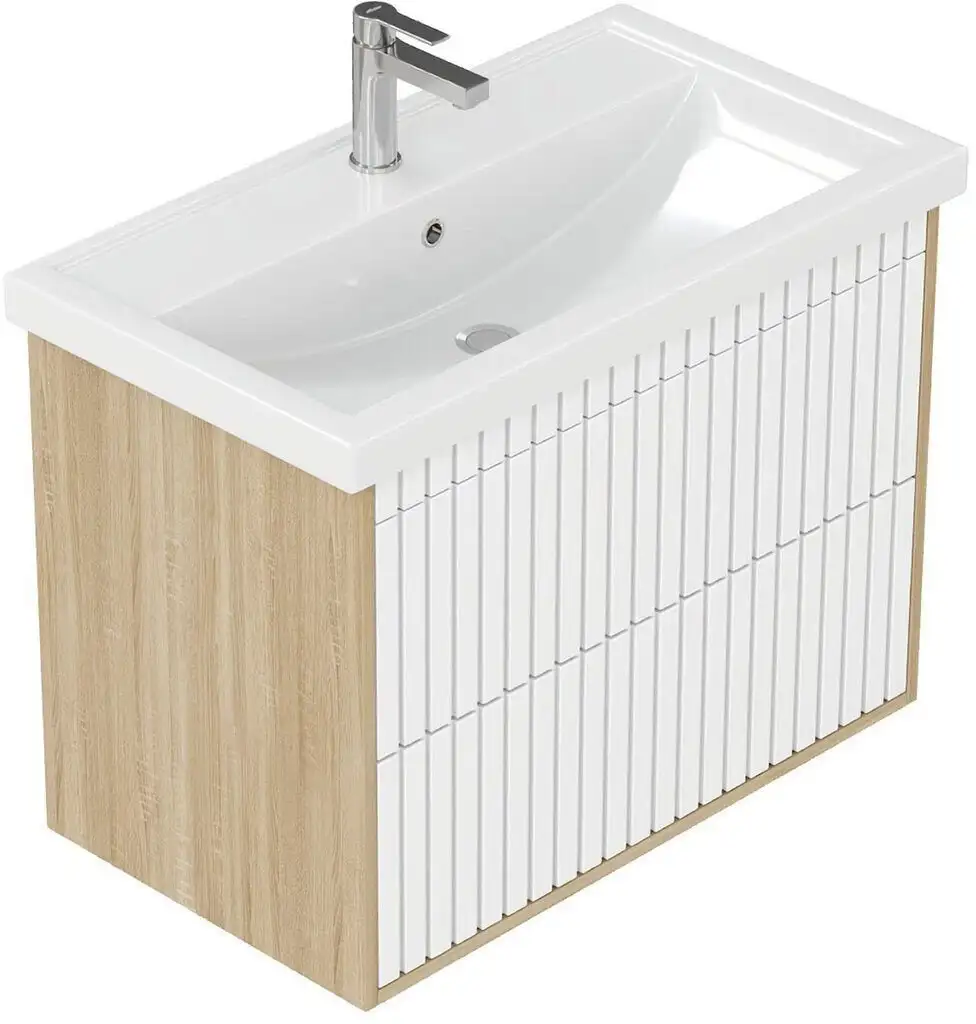 Onika Тумба под умывальник Дайлер 80 108061 (белый/дуб сонома) – фото товара