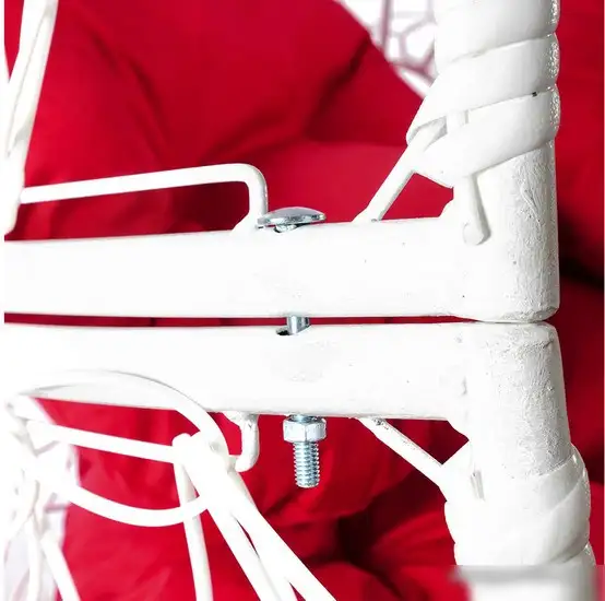 Кресло M-Group Апельсин 11520106 (белый ротанг/красная подушка) – фото товара