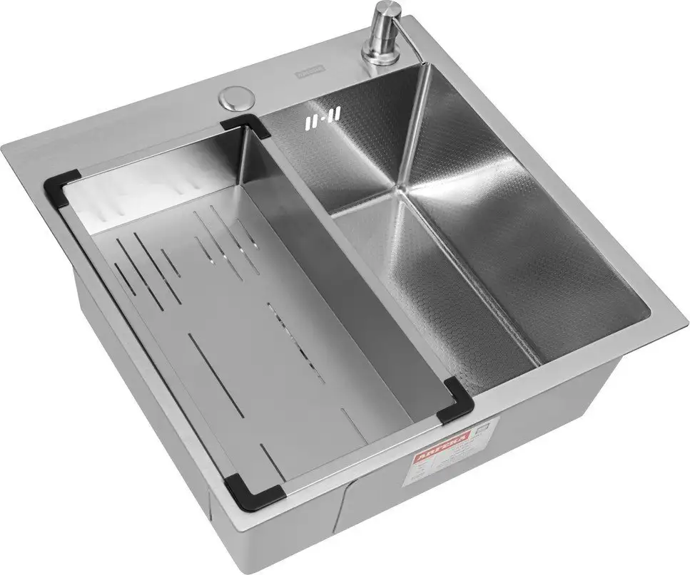 Кухонная мойка ARFEKA Eco AR мойка 500*500, коландер G, дозатор Satin Decor - фото товара