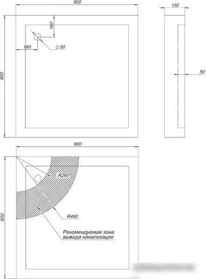 Душевой поддон Aquanet НХ108 90x90 - фото товара