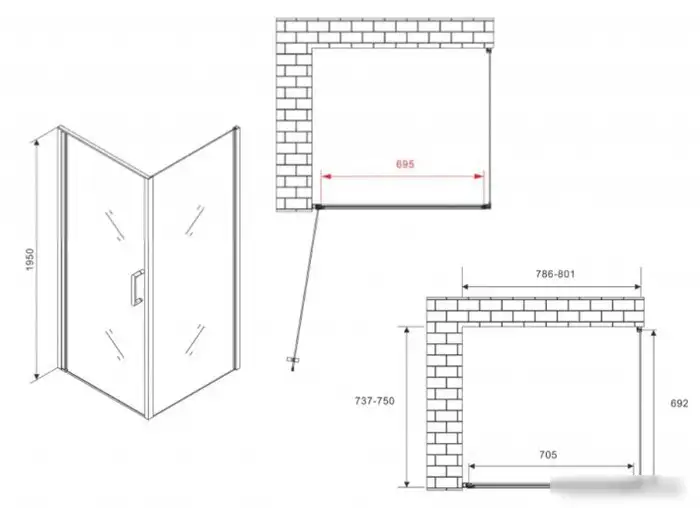 Душевой уголок Abber Sonnenstrand AG04080B-S75B - фото товара