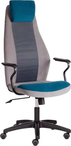 Офисное кресло TetChair Aviator флок/ткань (синий/серый/серый) – изображение в каталоге