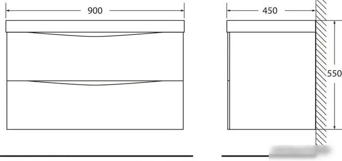 BelBagno Тумба под умывальник Marino-900-2C-SO-NL-P (nero laccato lucido) – фото товара