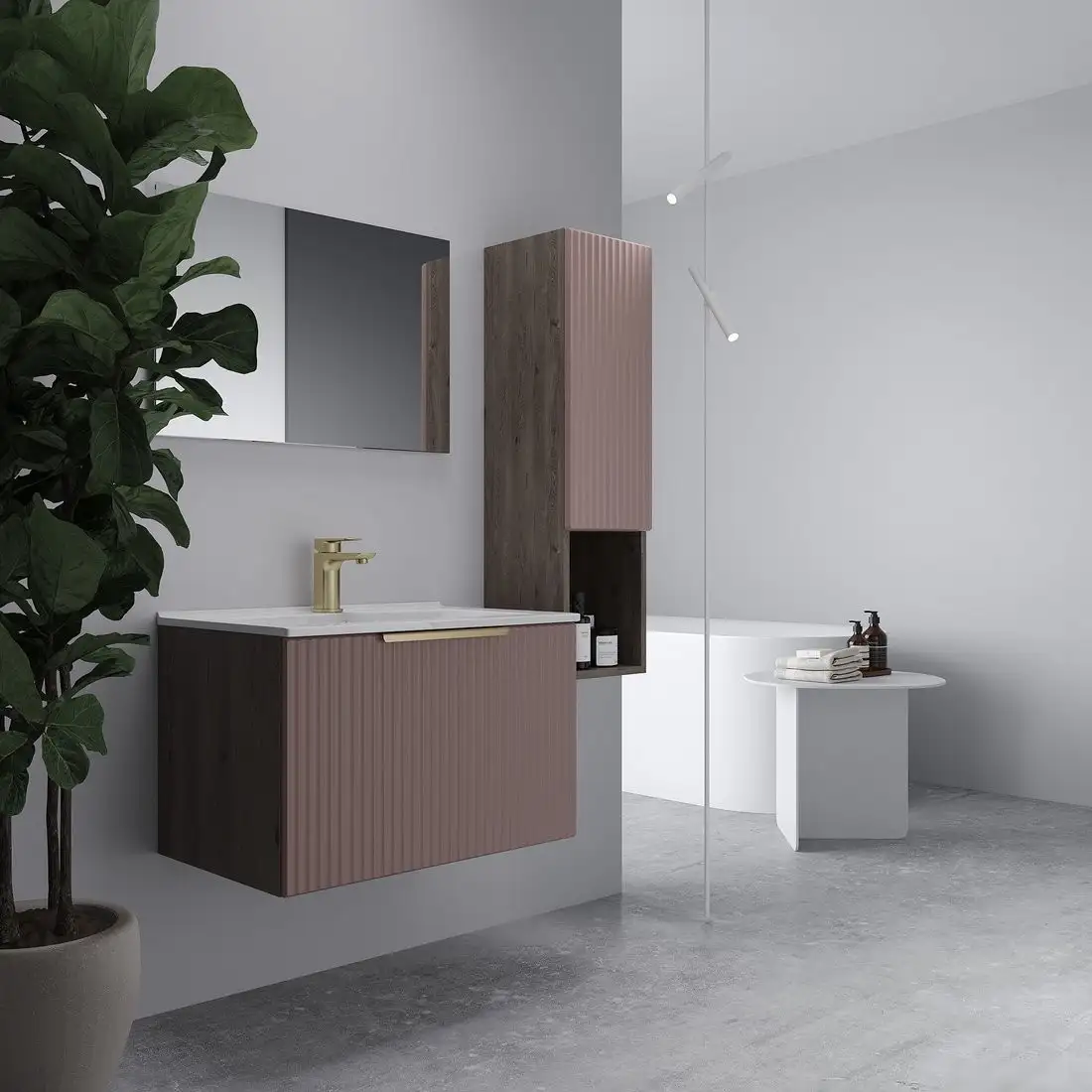 ЗОВ Тумба под умывальник Дублин 60 DU60TSMFR (флавио античная роза) – фото товара