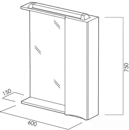 BelBagno Шкаф с зеркалом Marino-SPC-600/750-1A-BL-P-L (bianco lucido) – фото товара