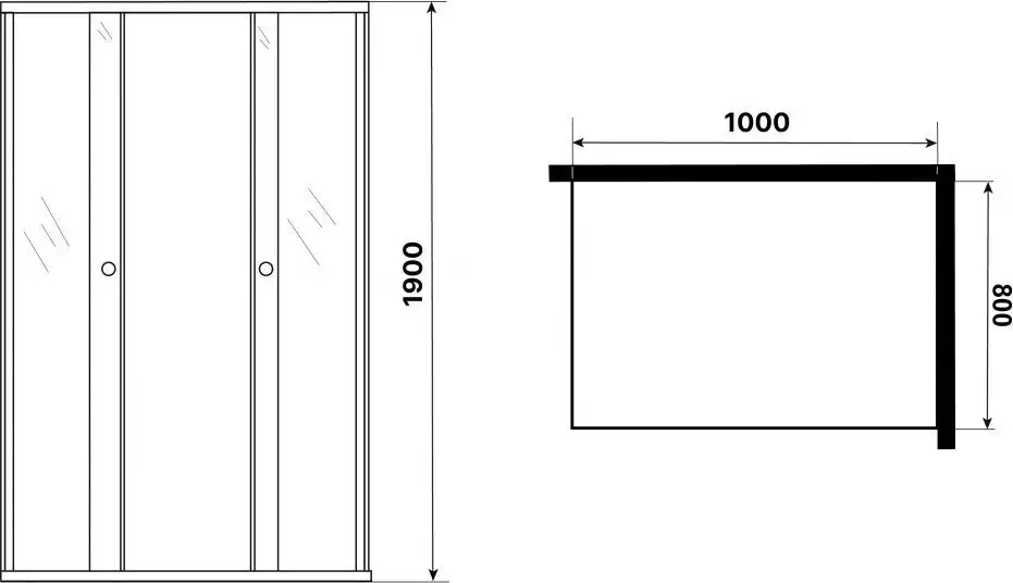 Душевой уголок Niagara Eco NG-1018-14QT 100x80x190 (черный/стекло тонированное) - фото товара
