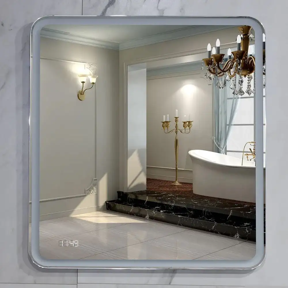 Пекам Зеркало Marta 1 60x60 marta1-60x60dcl (с подсветкой, сенсором на взмах руки и часами) – фото товара