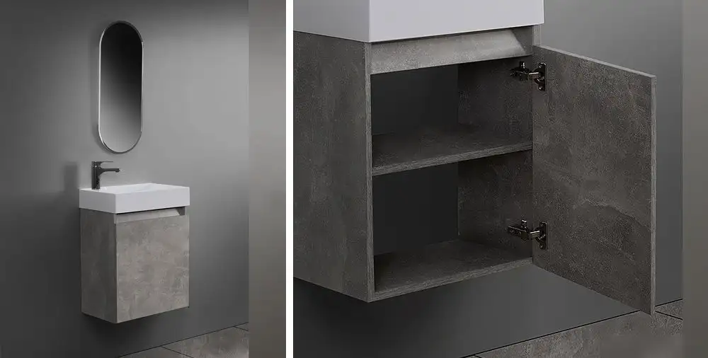 Belux Тумба с умывальником Темпо НП50 (31, бетон чикаго/светло-серый) – фото товара