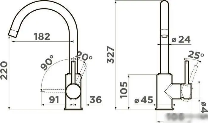 Смеситель Omoikiri Shinagawa-P-BE (ваниль) - фото товара