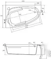 Ванна Cersanit Joanna 150x95 L WA-JOANNAx150-L-W (с ножками и экраном) - фото товара