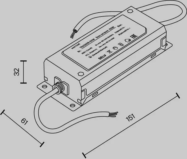 Блок питания Maytoni Technical Power Supply Radity Parity 48V 100W TRA130DR-100W – фото товара