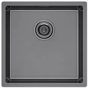 Кухонная мойка Paulmark Lassan 44 UNI LA44-GM (черный/вороненая сталь) - изображение в каталоге