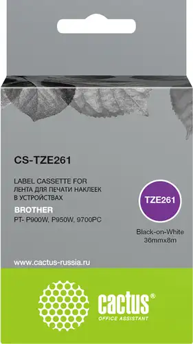 Картридж-лента для термопринтера CACTUS CS-TZE261 (аналог Brother TZe-261) – изображение в каталоге