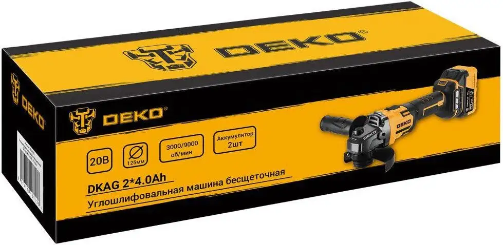 Угловая шлифмашина Deko DKAG 063-2153 (с 2-мя АКБ) – фото товара