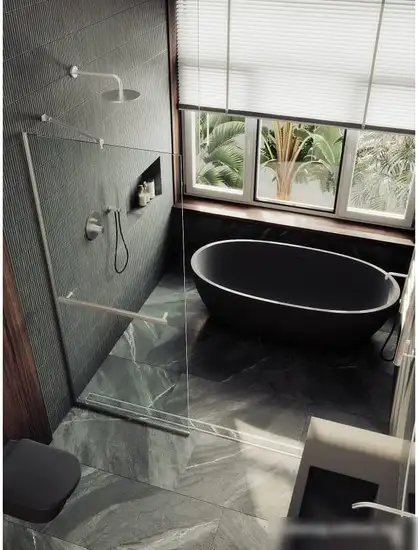 Душевая стенка MaybahGlass 195x69 MGD-720-5у (прозрачное стекло/хром матовый) - фото товара