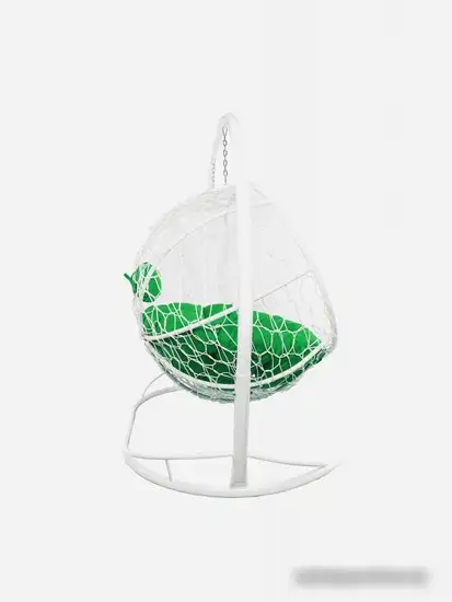 Подвесной диван M-Group Лежебока 11180104 (с белым ротангом/зеленая подушка) – фото товара