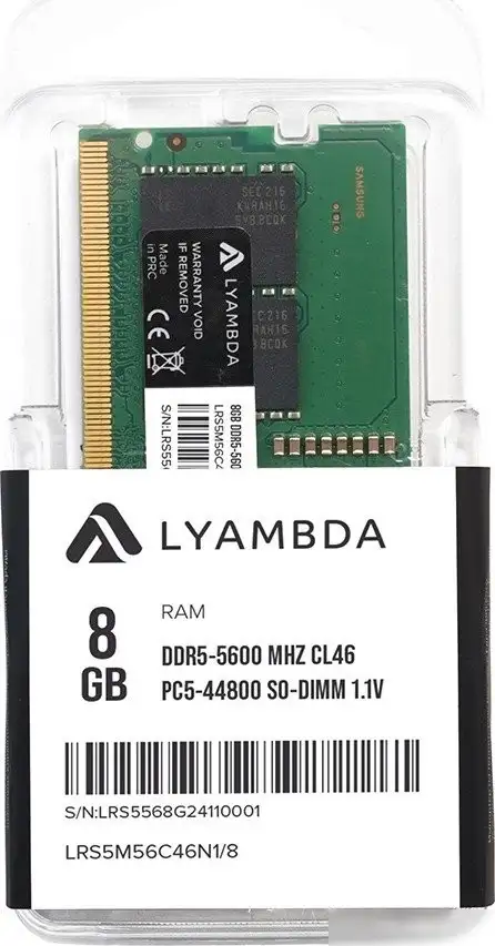 Оперативная память Lyambda 8ГБ DDR5 SODIMM 5600 МГц LRS5M56C46N1/8 – фото товара