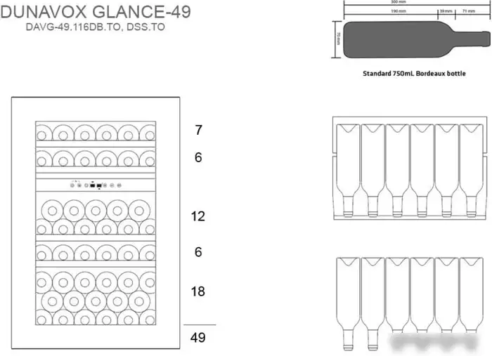 Винный шкаф Dunavox DAVG-49.116DOP.TO — фото товара