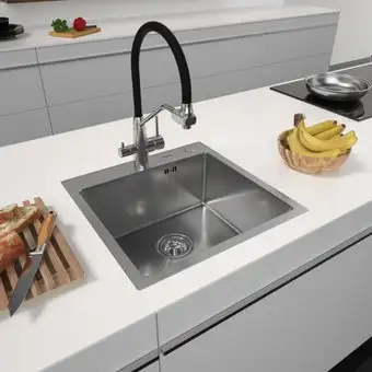 Кухонная мойка ARFEKA Eco AR 500*500 Satin Decor Volcanic Rock - изображение в каталоге