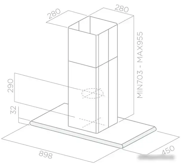 Кухонная вытяжка Elica Galaxy Island BLIX/A/90X45 - фото товара