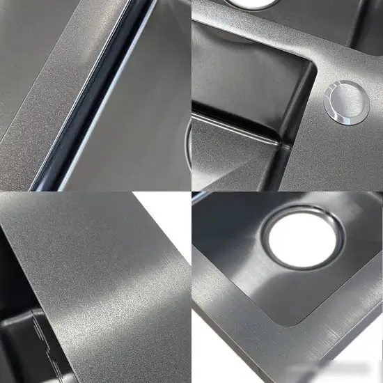 Кухонная мойка AKS Прямоугольная 78x48 левая (графит) - фото товара