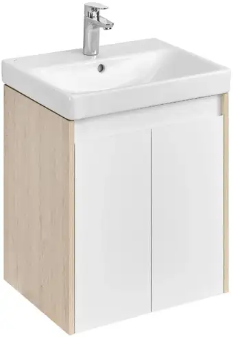 Акватон Тумба под умывальник Сканди Doors 55 1A278801SDB20 (белый/дуб верона) – изображение в каталоге