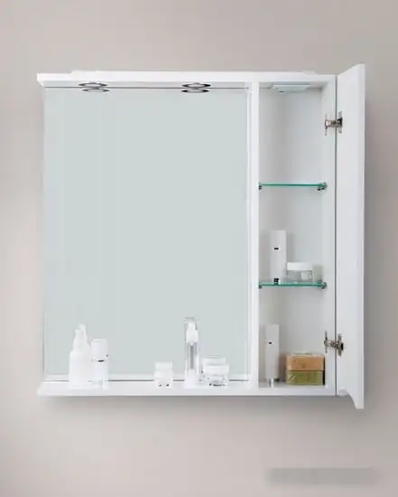 BelBagno Шкаф с зеркалом Marino-SPC-800/750-1A-BL-P-R (bianco lucido) – фото товара
