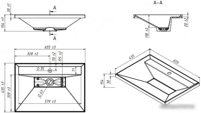 Умывальник Belux Фаворит Ф-650 - фото товара
